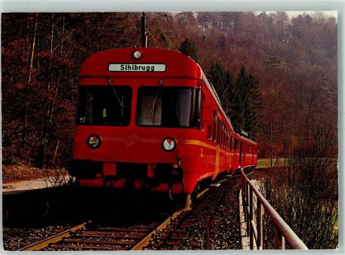 6340 Sihlbrugg - SZU Sihltal Zürich Uetliberg Bahn Pendelkomposition der Sihltalstrecke mit neuem Schtreuwagen der Serie Bt. 181-183 Bj.