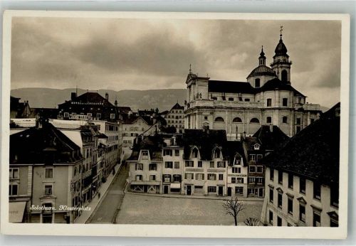 4500 Solothurn Soleure 1932 Foto AK Klosterplatz Kirche