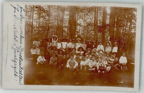 Gruppenfoto Kinder Bahnpost Zug 189 Motiv Schweiz 1912 Foto AK
