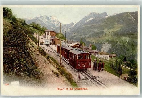 1882 Gryon - Gryon et les Diabierets Bahnhof Eisenbahn