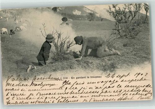 1903 - Verlag J.J. Jullien freres Nr. 3130 En gardant le tropeau - Landwirtschaft