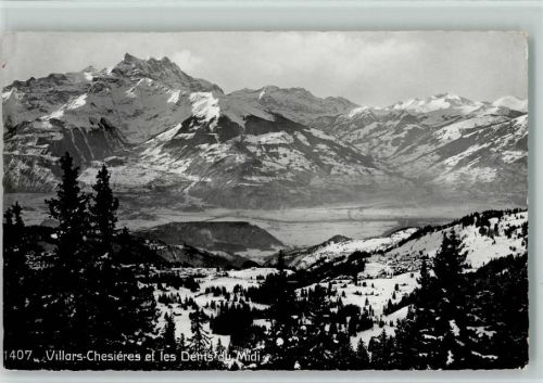 1885 Chesières - Villars-Chesiéres et les Dents du Midi Winteraufnahme