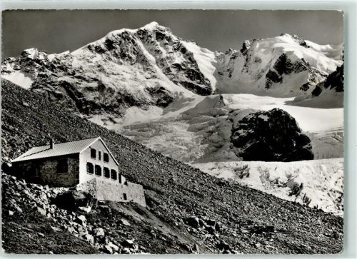 Chamanna da Tschierva Tschiervahütte - Hüttenstempel Piz Bernina Monte Scerscen