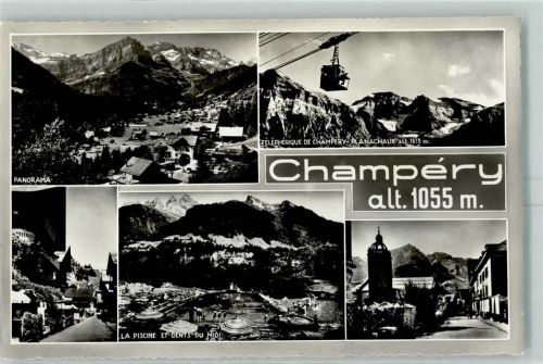 1874 Champéry - Schwebebahn Schwimmbad