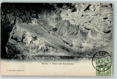 Chillon Chateau 1909 - Pierre des Condamnés