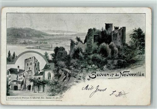 2520 La Neuveville Künstlerkarte 1899 sign Kunz August