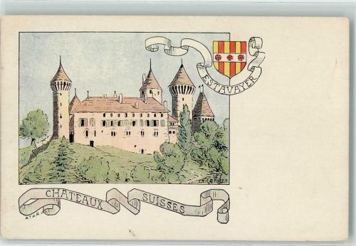 1470 Estavayer-le-Lac Gebrauchsspuren Schloss sign.