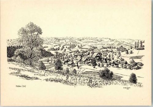 8242 Hofen SH Gebrauchsspuren sign. Brütsch Radierung