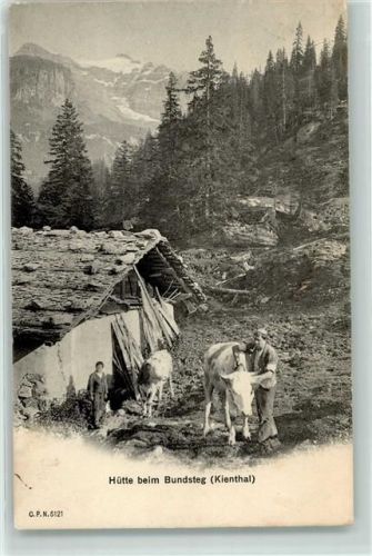 3723 Kiental 1911 - Hütte beim Bundsteg