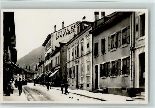 1337 Vallorbe 1935 Mondschein Straßenpartie - Verlag SG Societie Graphique, sehr gute Erhaltung AK