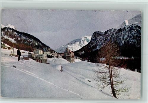 7504 Pontresina 1910 - Winter im Engadin Pontresina mit Schlosshotel Winter