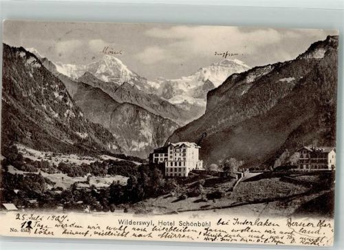 3812 Wilderswil 1907 Foto AK Hotel Schönbühl