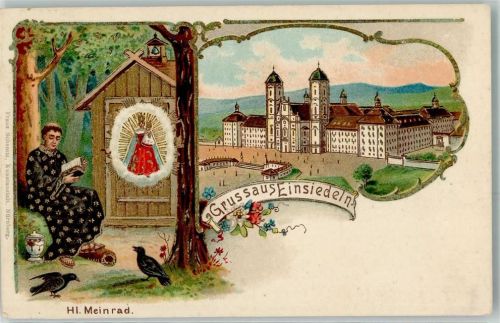 8840 Einsiedeln 1913 Prägedruck Hl. Meinrad