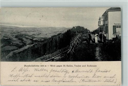 9064 Hundwil 1907 - Hundwilerhöhe Blick gegen St. Gallen Teufen und Bodensee
