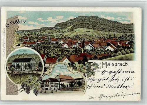 4464 Maisprach 1903 BOAKC Gasthaus Rebstock Lithographie