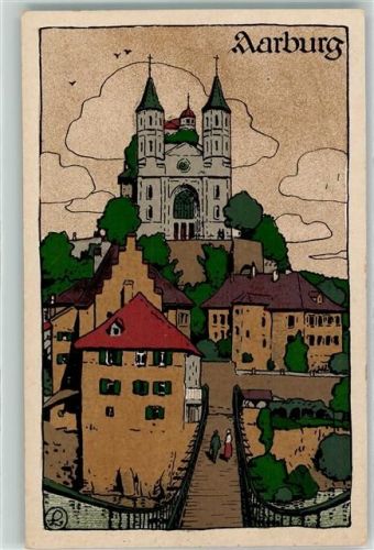 4663 Aarburg Künstlerkarte sign. L