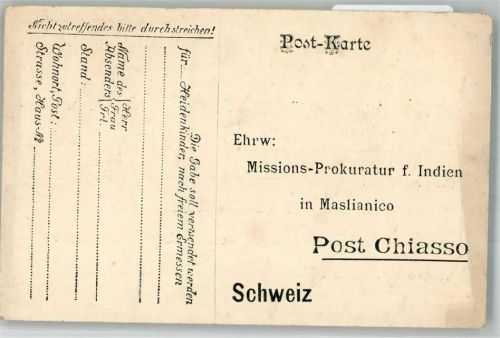 6830 Chiasso KEINE AK Mission Prokutarat für Indien Maslianico Spende Geschäftskorrespondenz