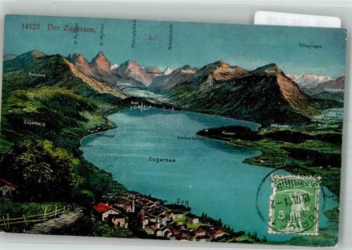6300 Zug Zugo 1911 Foto AK Zugersee Briefmarke Bildseite