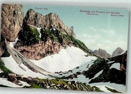 Säntis Foto AK Bötzelalp mit Freiheit und Altmann