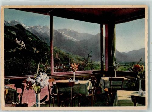 9490 Vaduz Karte beschädigt Hotel Schlössle