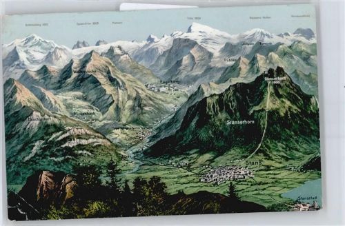 6370 Stans - Karte, Bergkette