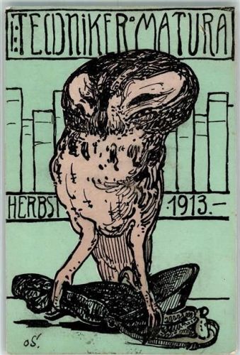 9400 Rorschach 1913 - Eule Techniker Matura 1913 Ort lt. Stempel