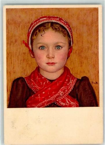 Zürich Mädchen aus dem Val dHerens sign. F de Ribaupierre Ort lt. Verlag Pro Juventute Schweiz Künstlersteindruck