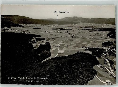 Chasseral Foto AK Fliegeraufnahme Val de Ruz