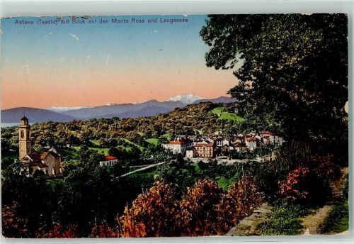 6999 Astano 1924 - Blick auf den Monte Rosa und Langensee Morgenrot