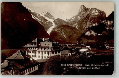 3718 Kandersteg 1924 Foto AK Hotel Schweizerhof