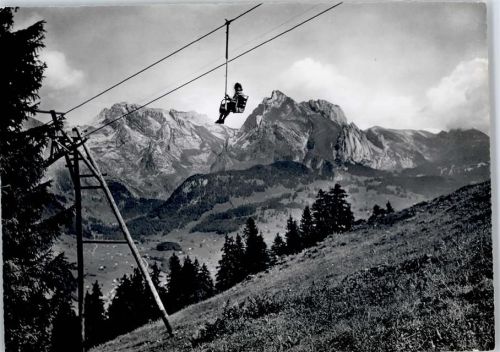 9656 Alt St. Johann Gebrauchsspuren Ski- und Sessellift Sellamatt, Säntis, Schafberg