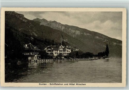 3654 Gunten - Hotel Hirschen Schiffstation Thunersee