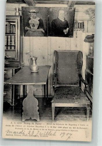 1946 Bourg-St-Pierre 1907 Foto AK Hotel Übernachtung Napoleon 1809