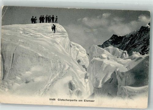 Eismeer Jungfraubahn 1911 Gebrauchsspuren Winter Gletscherpartie am Eismeer Bergsteiger