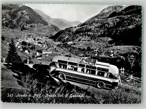 6780 Airolo 1963 Foto AK Omnibus Strada del S. Gotthardo