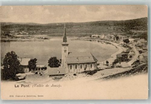 1342 Le Pont Foto AK Kirche