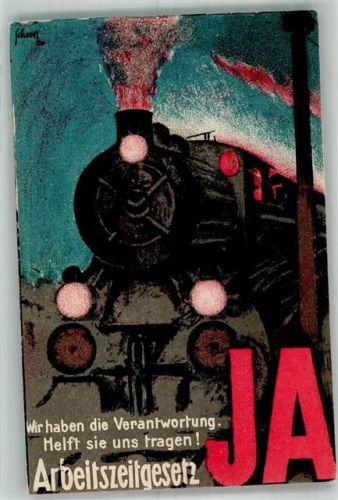 8000 Zürich 1920 Künstlersteindruck Abstimmung über das Arbeitszeitgesetz