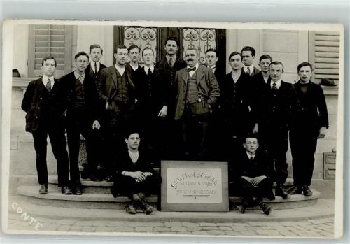 8620 Wetzikon ZH 1920 Privatfoto AK Gewerbeschule Maschinen-Zeichnen Gruppenfoto
