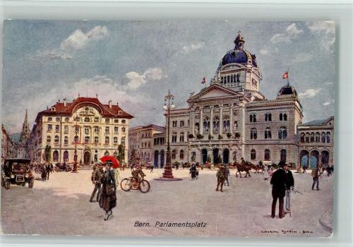 3000 Bern Berne - Parlamentsplatz Sign. Stein Oldtimer