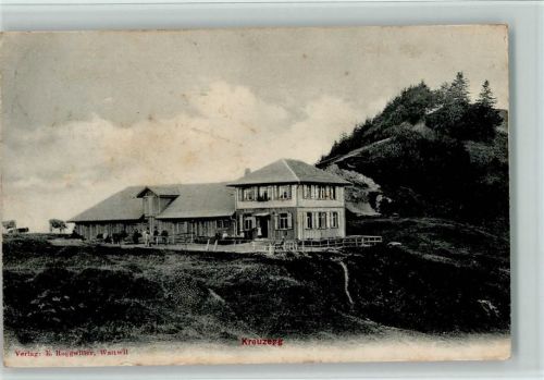 9630 Wattwil 1909 - Kreuzegg-Höhe Hüttenstempel