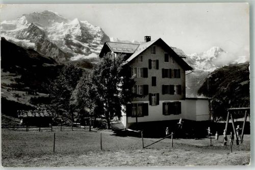 3823 Wengen Foto AK Pension Ferienheim Hunnenfluh
