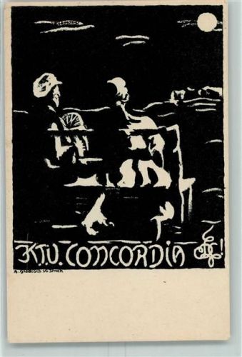 1922 Künstlerkarte K.T.U. Concordia sign. A. Gladosch & Strick AK