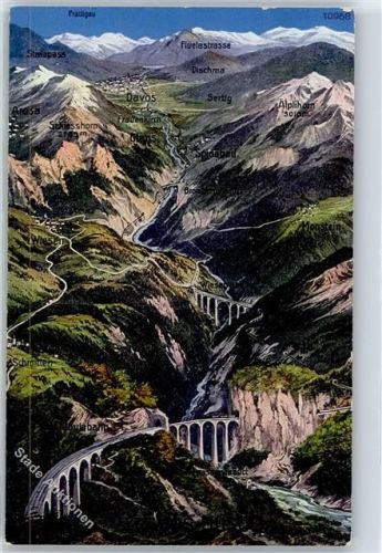 7494 Wiesen GR - Albulabahn, Panorama