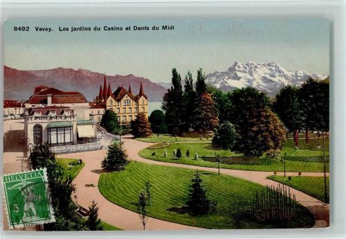 1800 Vevey - Les Jardins du Casino et Dents du Midi