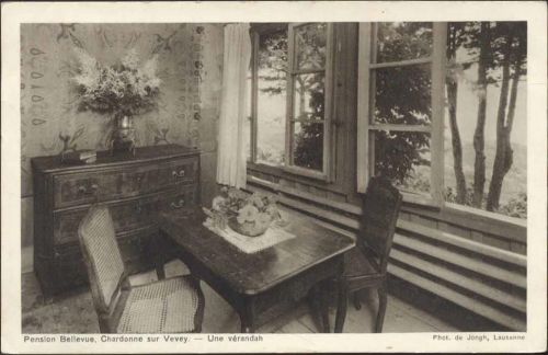 1929 - Chardonne: Pension Bellevue, Veranda,De Jongh