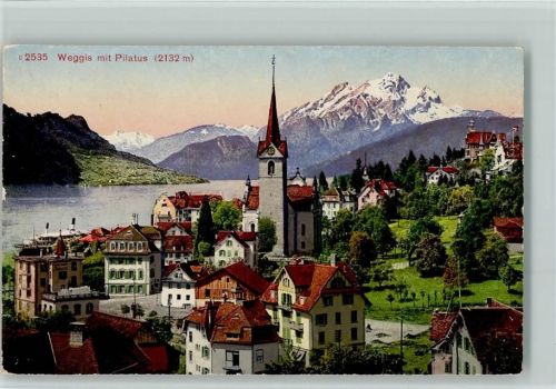 6353 Weggis - mit Pilatus Morgenrot