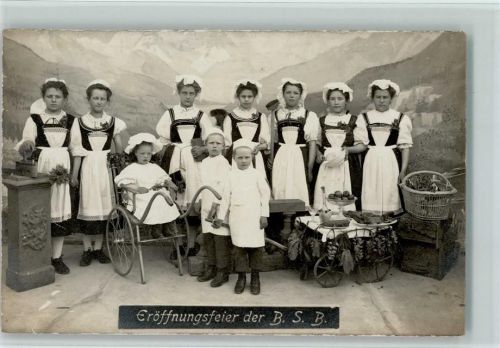 Eröffungsfeier der B.S.B. - Trachtengruppe Motiv Schweiz 1927 Foto AK