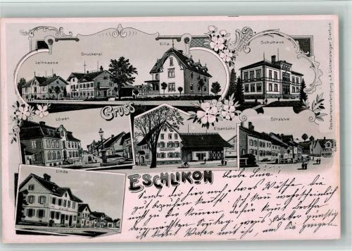 8360 Eschlikon TG BOAKC Gasthaus Löwen u. Linde Lithographie