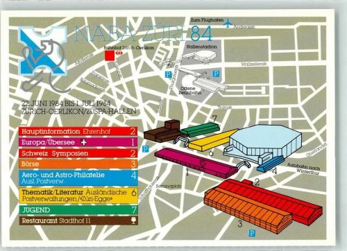 8000 Zürich Karte beschädigt Naba Züri Lageplan Programm Werbung