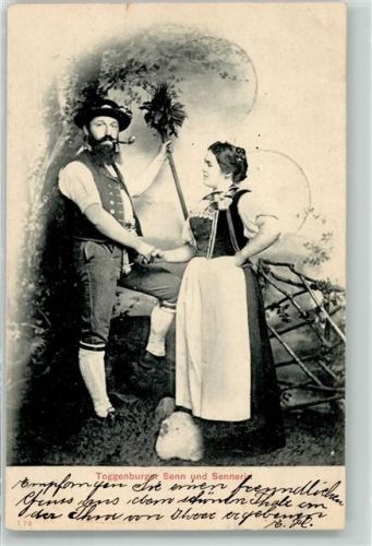 9620 Lichtensteig - Senn und Sennerin Ort lt. Stempel